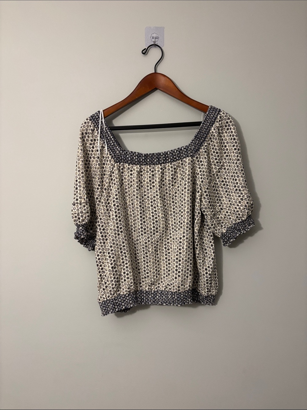 Fat Face Blouse with Navy Trim and Print